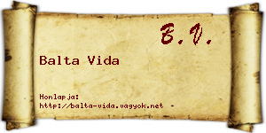 Balta Vida névjegykártya